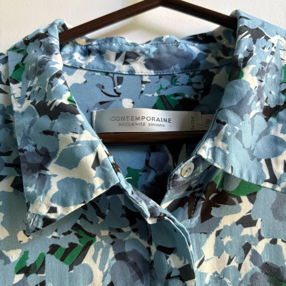 Simons Blue Floral Long Sleeve Dress - Picture 2 of 6
